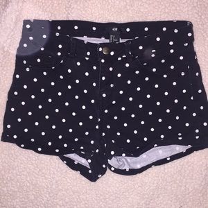 Polka Dot High-Waisted Shorts